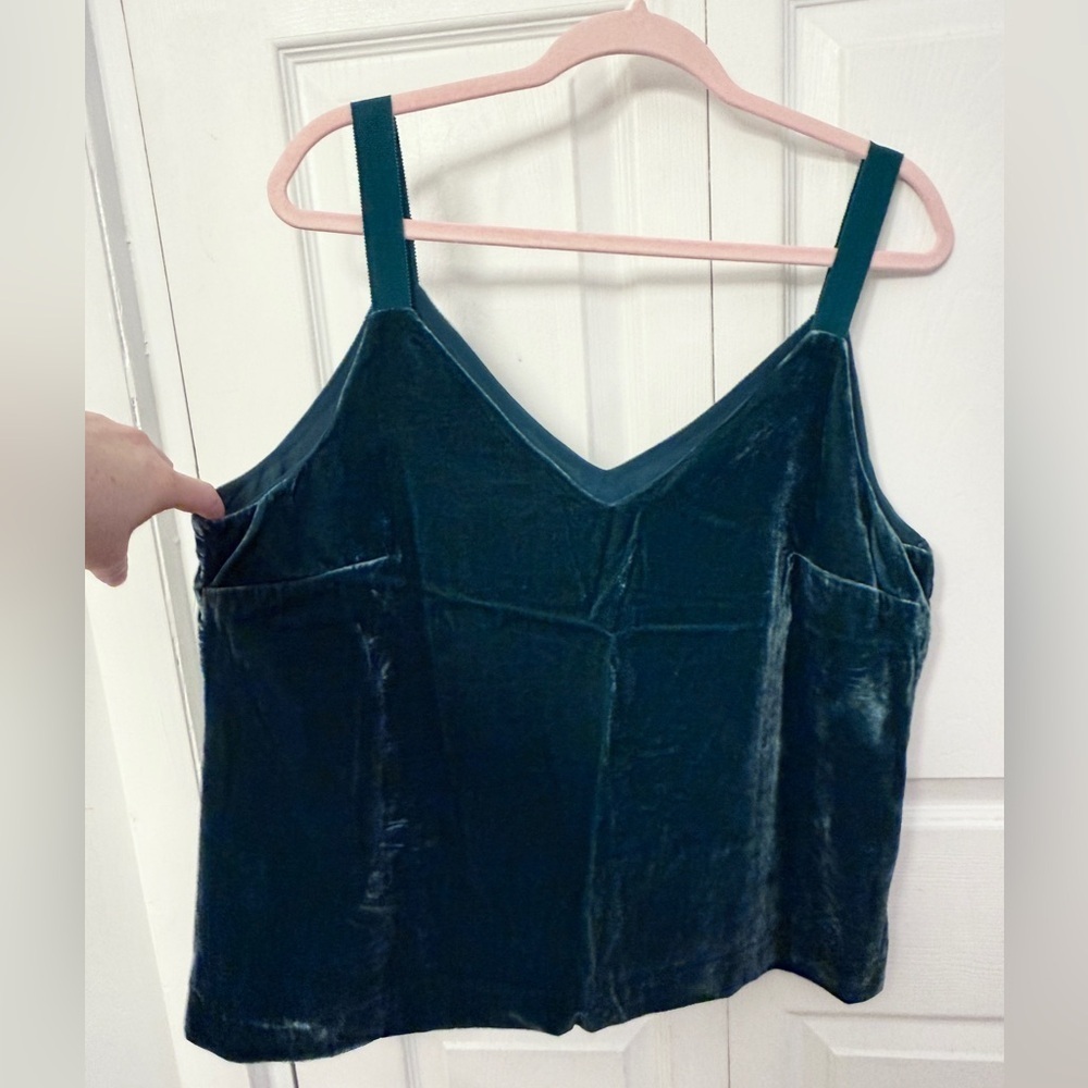 J. Crew Deep Teal Velvet Camisole
